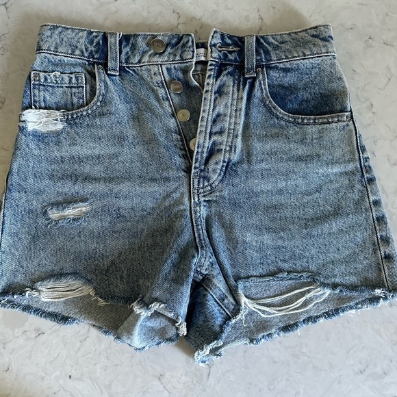 Zara Pants - Zara High-Waisted Distressed Denim Jean Shorts